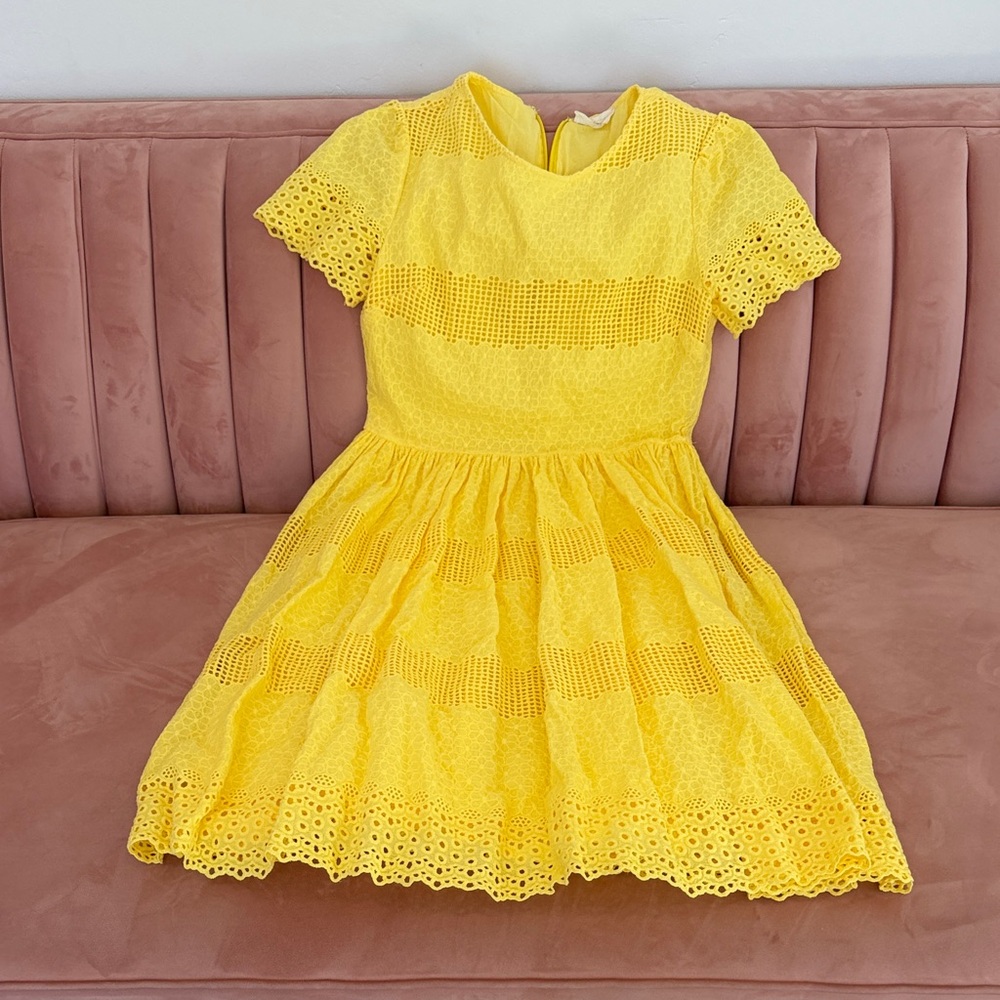 Rachel Parcell Yellow Eyelet Kate Middleton Dress